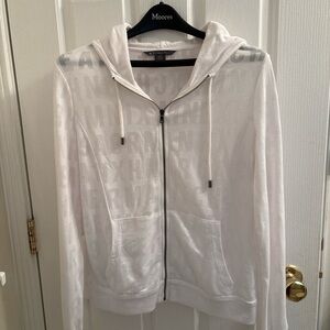 Armani Exchange Light Gray Zip-Up Hoodies